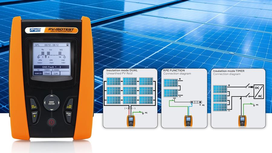 PV-ISOTEST POUR LA VÉRIFICATION, LA MAINTENANCE ET LA SÉCURITÉ DE SYSTÈMES PV JUSQU’À 1500 VCC.